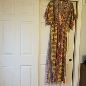 ELAN boho bohemian multi color print jumpsuit
